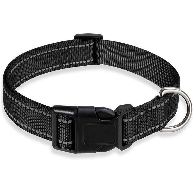 Glow Go Reflective Dog Collar Adjustable Nylon Pet Collar  Leash For Nighttime Safety 7