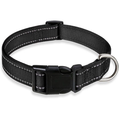 Glow Go Reflective Dog Collar Adjustable Nylon Pet Collar  Leash For Nighttime Safety 7