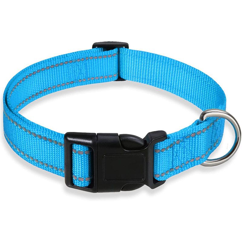 Glow Go Reflective Dog Collar Adjustable Nylon Pet Collar  Leash For Nighttime Safety 8