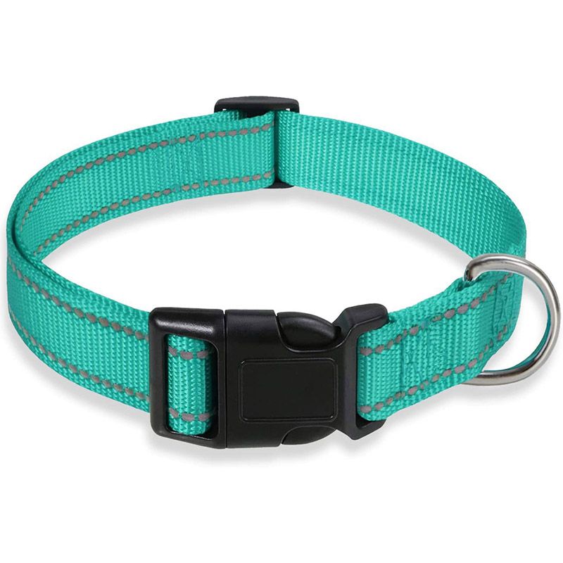 Glow Go Reflective Dog Collar Adjustable Nylon Pet Collar  Leash For Nighttime Safety 9