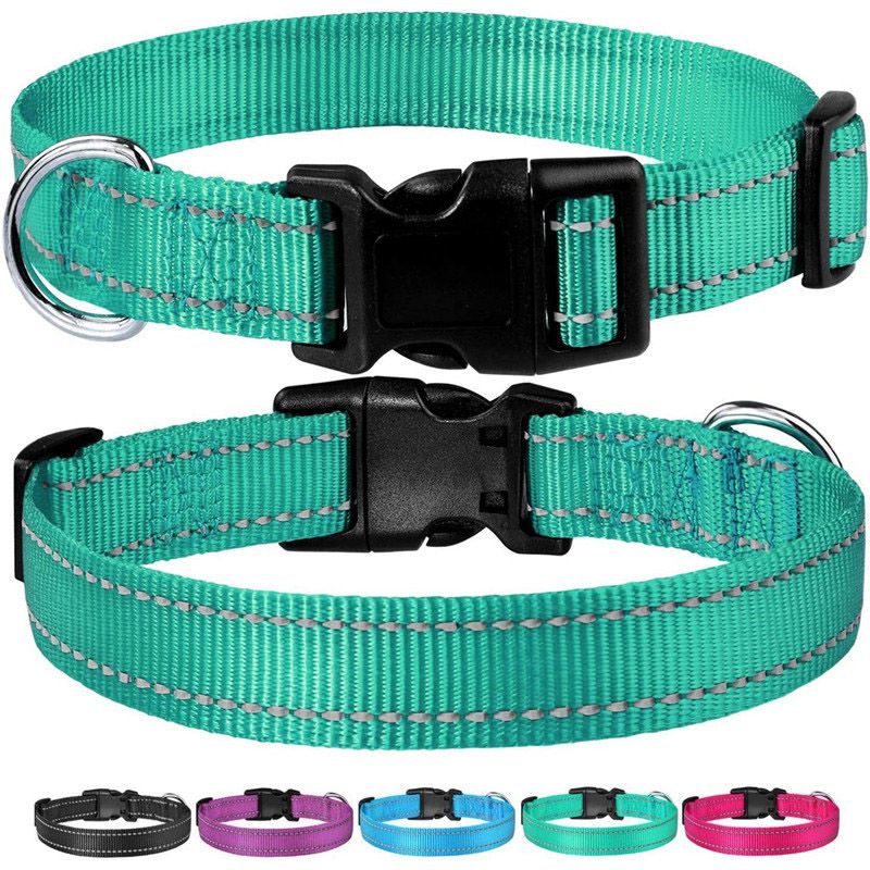 Glow Go Reflective Dog Collar Adjustable Nylon Pet Collar  Leash For Nighttime Safety 10