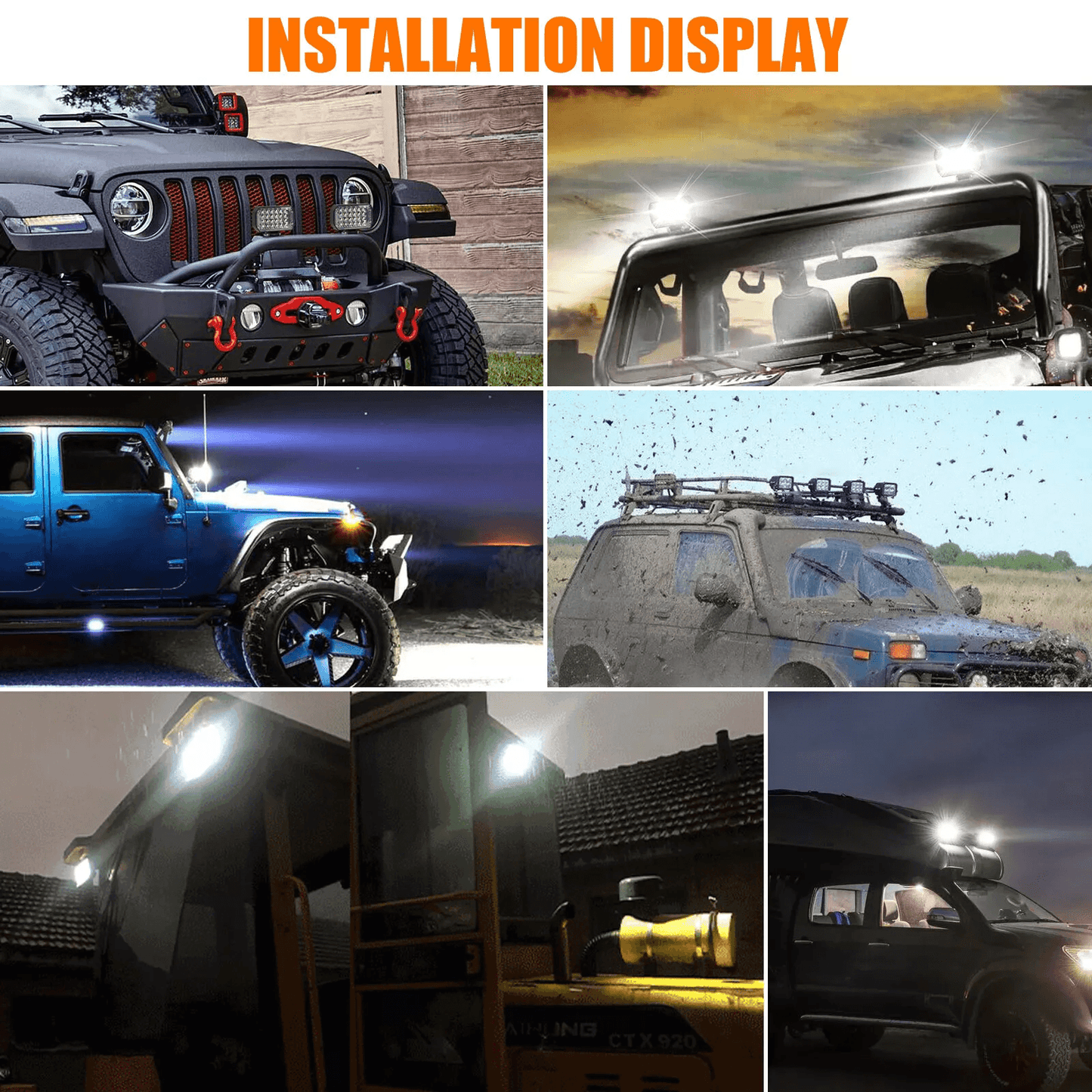 800W LED Work Light Bars Spot Flood Combo Pods For Offroad Driving Fog Lamp For Truck ATV SUV UTV B 4