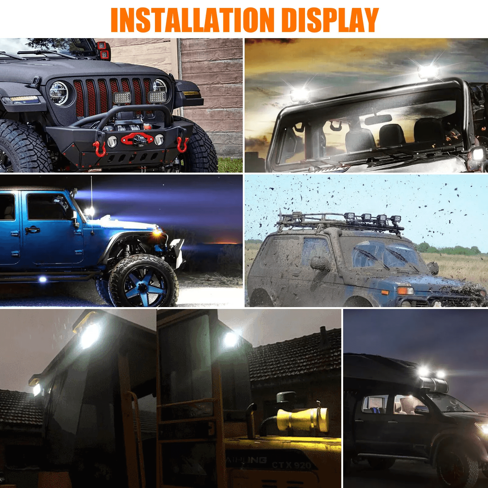 800W LED Work Light Bars Spot Flood Combo Pods For Offroad Driving Fog Lamp For Truck ATV SUV UTV B 4