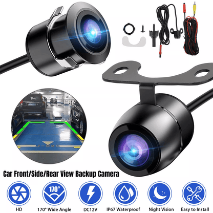 170° CMOS Car Front/Side/Rear View Reverse Backup Night Vision Parking Camera – Waterproof HD for All Vehicles