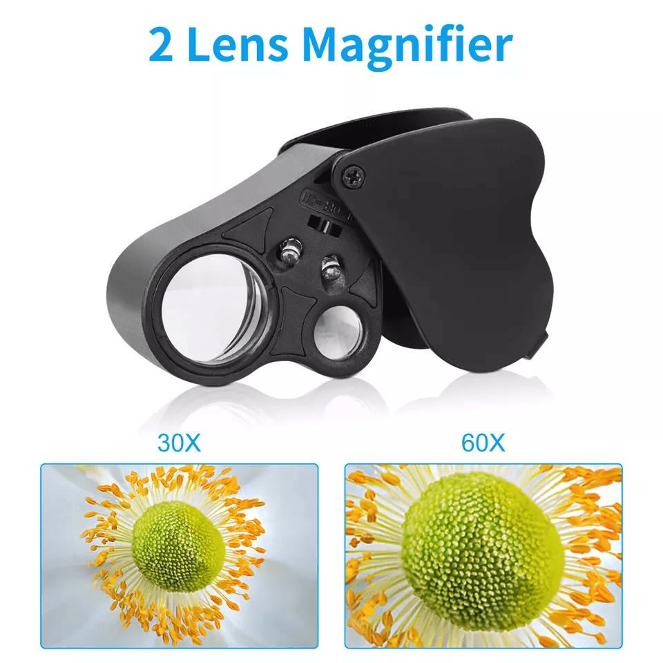 Jewelry Magnifier Loop Eye With LED Light Folding Magnifying Glass For Gems Watches Rocks And Hobby 5