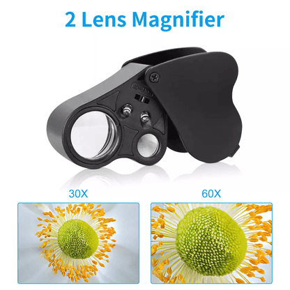 Jewelry Magnifier Loop Eye With LED Light Folding Magnifying Glass For Gems Watches Rocks And Hobby 5