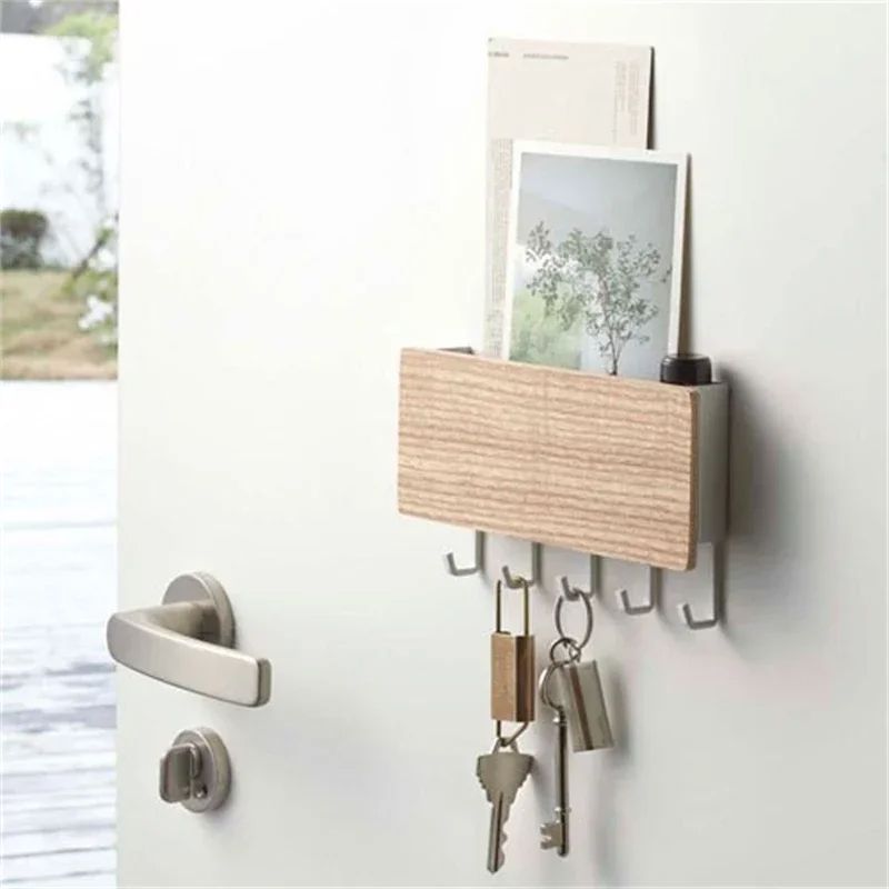 Wall Hanging Bamboo Key Holder  Stylish Coat Hooks  Organizer For Home Decoration 1