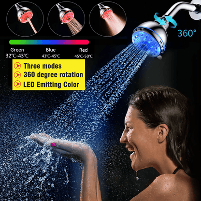 Color-Changing LED Shower Head with 7 RGB Lights and Water Filtration for Bathroom Spa Experience