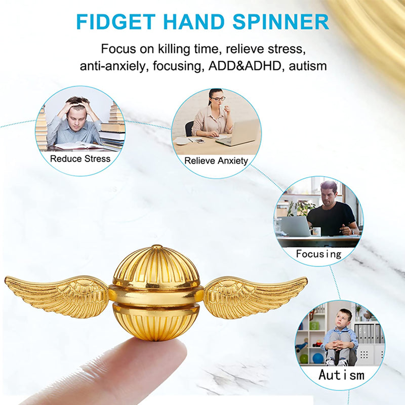 Metal Fidget Spinner Gyroscope – EDC Stress Relief Desk Toy for Adults & Kids | Stackable, Silent, Long Spin