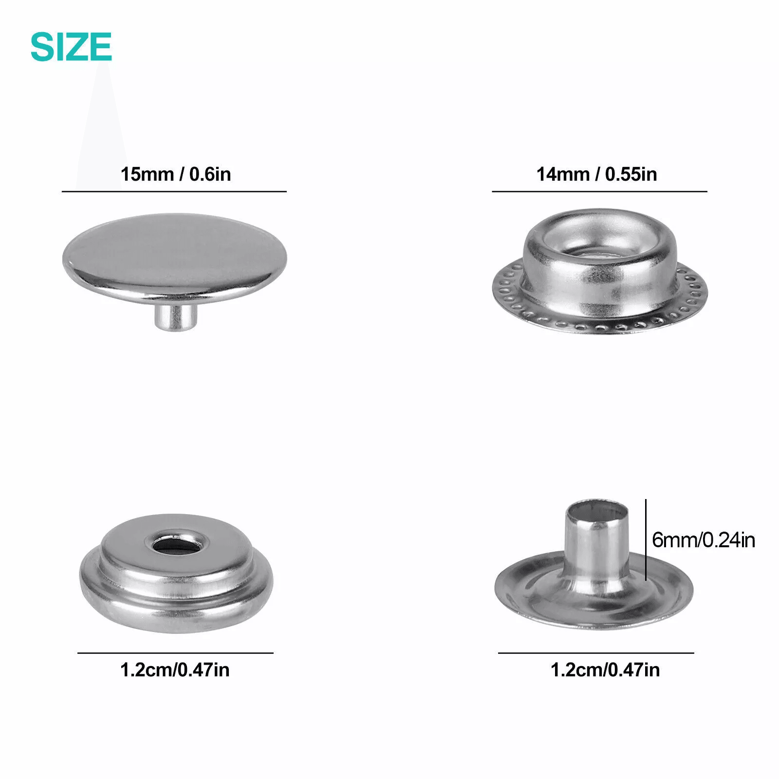 Marine Grade Stainless Steel Snap Fastener Kit For Boat Canvas Tents And Upholstery 6