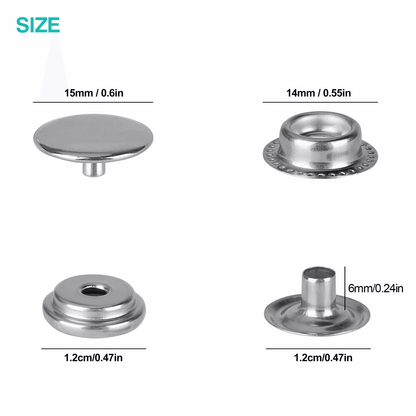 Marine Grade Stainless Steel Snap Fastener Kit For Boat Canvas Tents And Upholstery 6