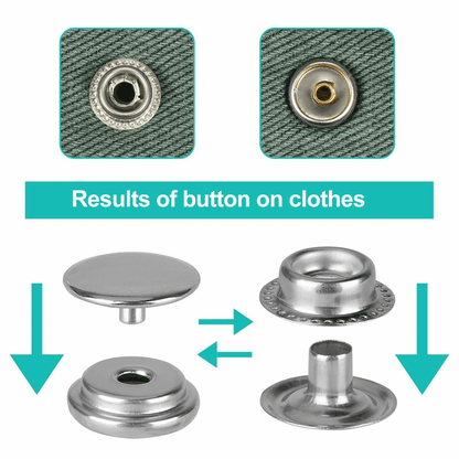 Marine Grade Stainless Steel Snap Fastener Kit For Boat Canvas Tents And Upholstery 5