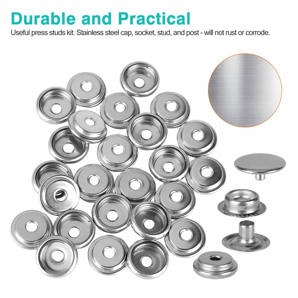 Marine Grade Stainless Steel Snap Fastener Kit For Boat Canvas Tents And Upholstery 2