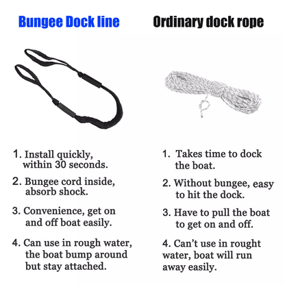2X Marine Bungee Cord Dock Line Heavy Duty Boat Mooring Rope Tie Down Stretchable Docking Line Floa 4