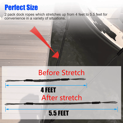 2X Marine Bungee Cord Dock Line Heavy Duty Boat Mooring Rope Tie Down Stretchable Docking Line Floa 6
