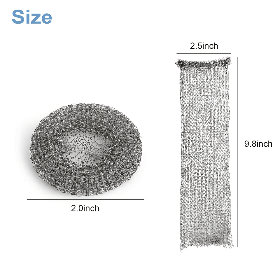 Washing Machine Lint Drain Filter Screen Steel Wire Mesh Traps With Ties For Hoses Prevents Clogs I 4
