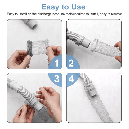 Washing Machine Lint Drain Filter Screen Steel Wire Mesh Traps With Ties For Hoses Prevents Clogs I 3