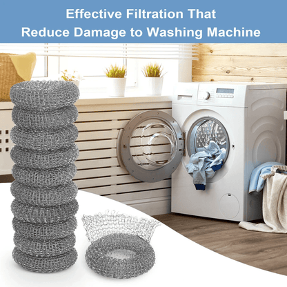 Washing Machine Lint Drain Filter Screen Steel Wire Mesh Traps With Ties For Hoses Prevents Clogs I 1