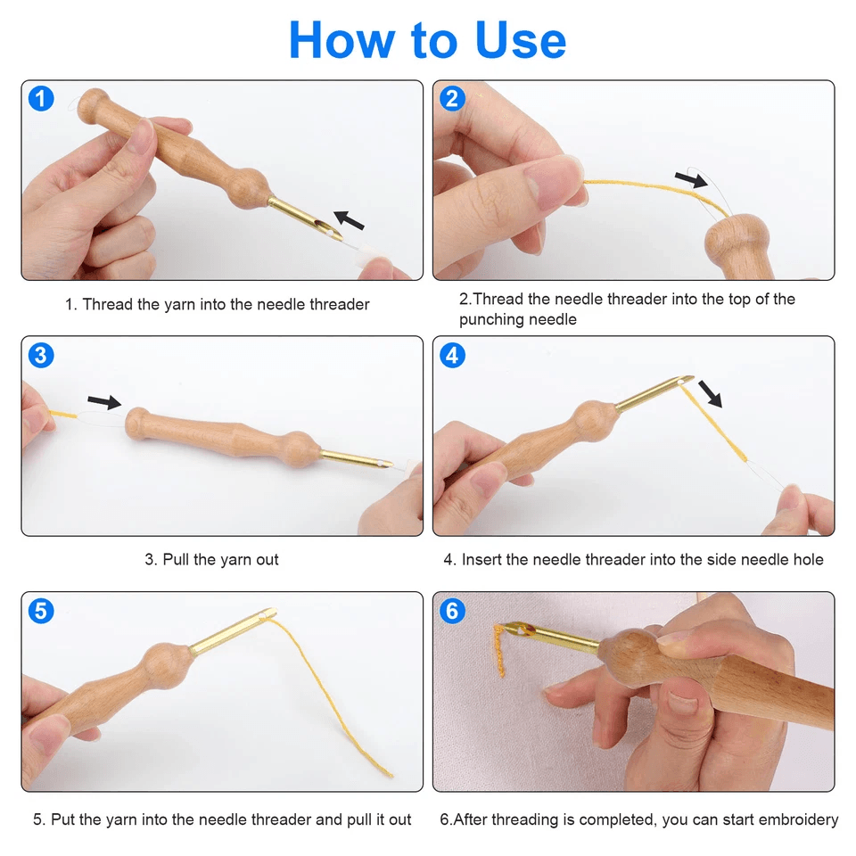 DIY Punch Needle Kit With Embroidery Pen Cloth  Cross Stitch Tool Set For Sewing Craft Beginners 4