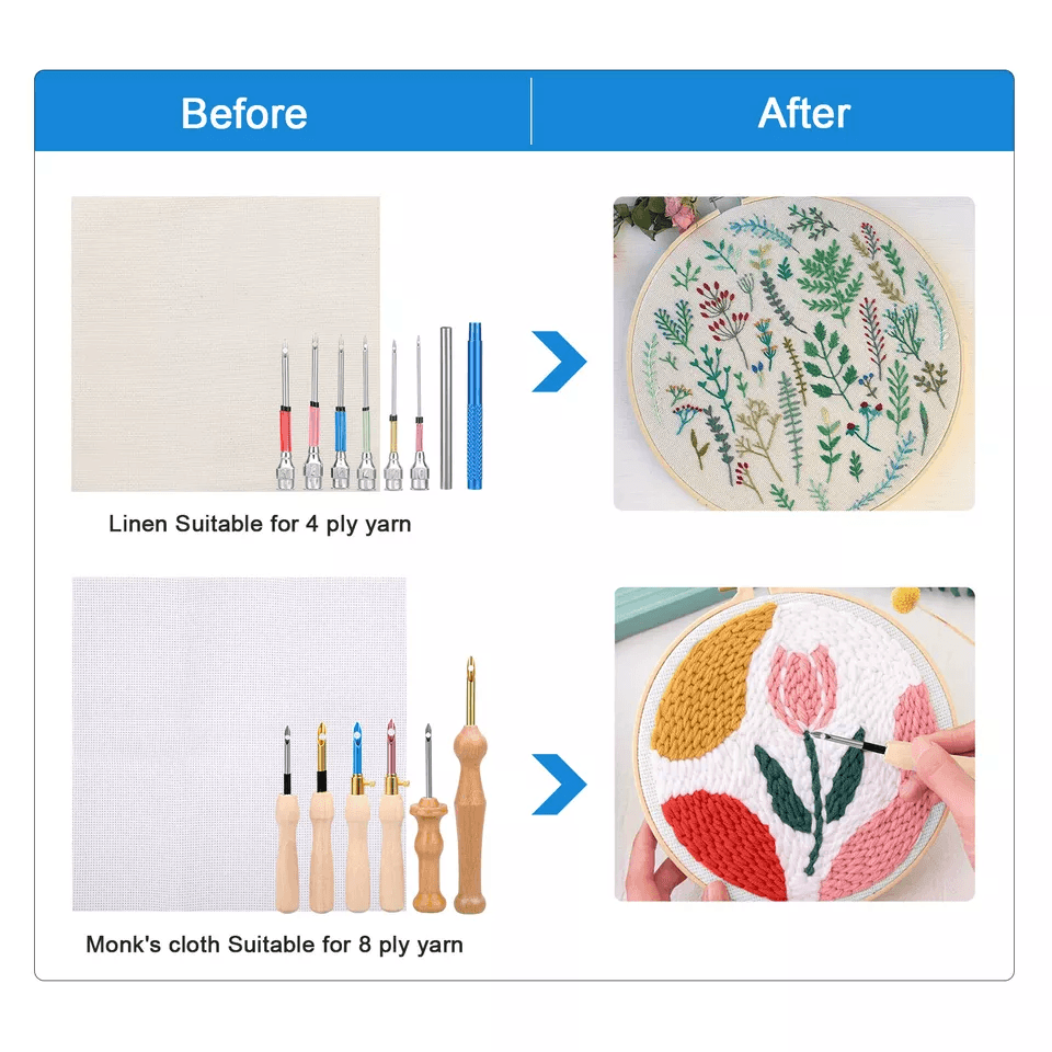 DIY Punch Needle Kit With Embroidery Pen Cloth  Cross Stitch Tool Set For Sewing Craft Beginners 2