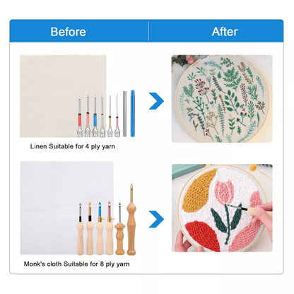 DIY Punch Needle Kit With Embroidery Pen Cloth  Cross Stitch Tool Set For Sewing Craft Beginners 2