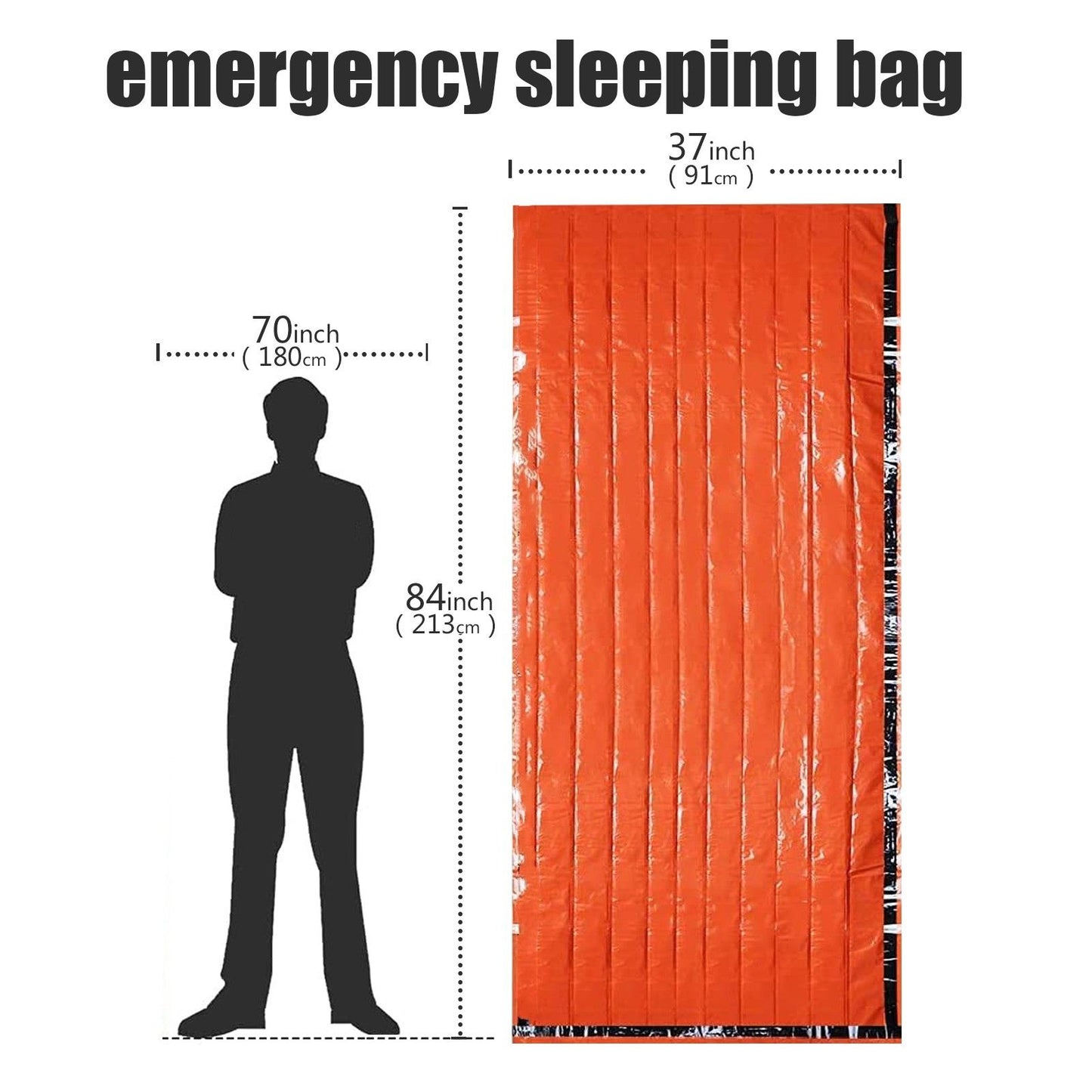 Waterproof Mylar Blanket Sleeping Bag Lightweight Thermal Emergency Survival Gear for Outdoor  Ca