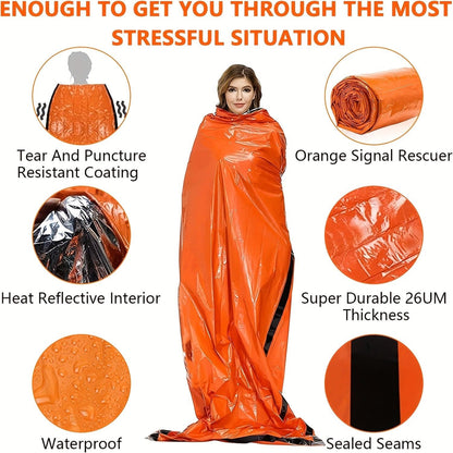 Waterproof Mylar Blanket Sleeping Bag Lightweight Thermal Emergency Survival Gear for Outdoor  Ca