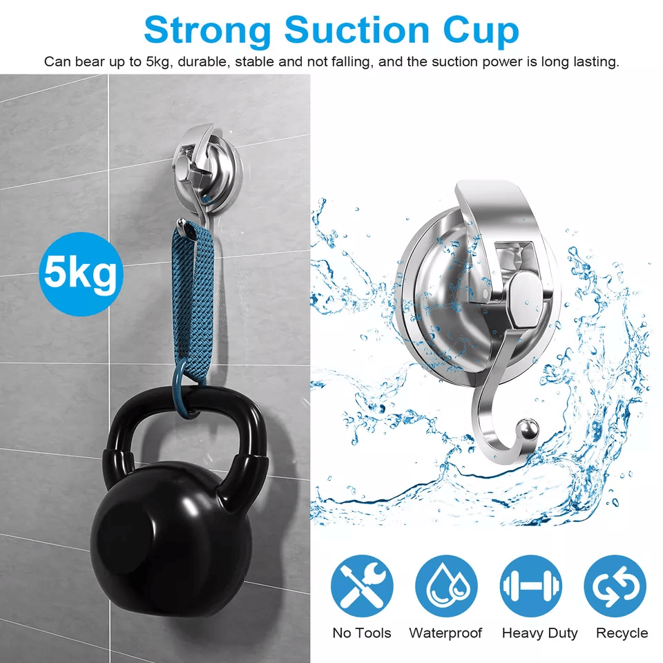 Heavy Duty Suction Cup Hooks Strong Wall Hanger For Tile Glass Bathroom Kitchen 3