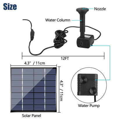 Solar Power Fountain Floating Water Pump For Bird Bath Garden Pond Outdoor Yard Decor 7