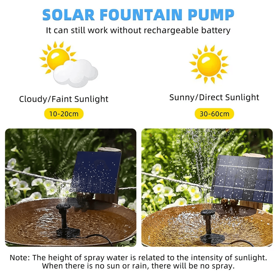 Solar Power Fountain Floating Water Pump For Bird Bath Garden Pond Outdoor Yard Decor 4