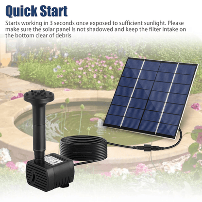 Solar Power Fountain Floating Water Pump For Bird Bath Garden Pond Outdoor Yard Decor 2