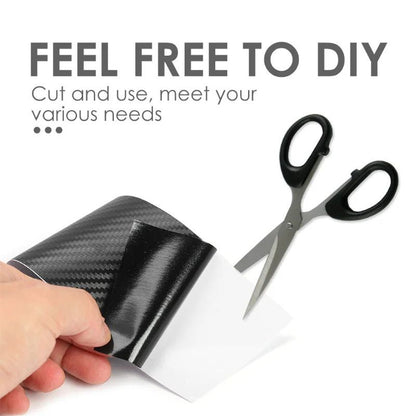 3D Nano Carbon Fiber Car Door Sill Protector Black Waterproof AntiScratch Film for Bumper  Door G