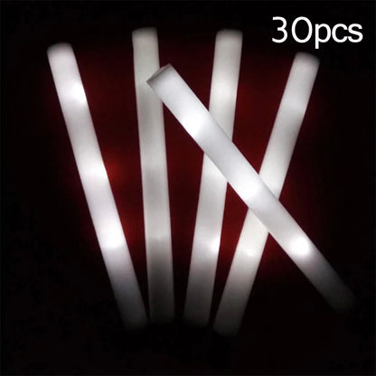 Bulk Colorful RGB LED Glow Sticks, Foam Cheer Tubes for Parties, Weddings & Dark Light Events