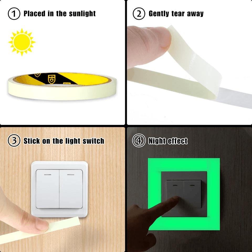 Luminous Tape Self Adhesive Waterproof Glow In The Dark Wall Sticker For Safety  Fluorescent Decor  6