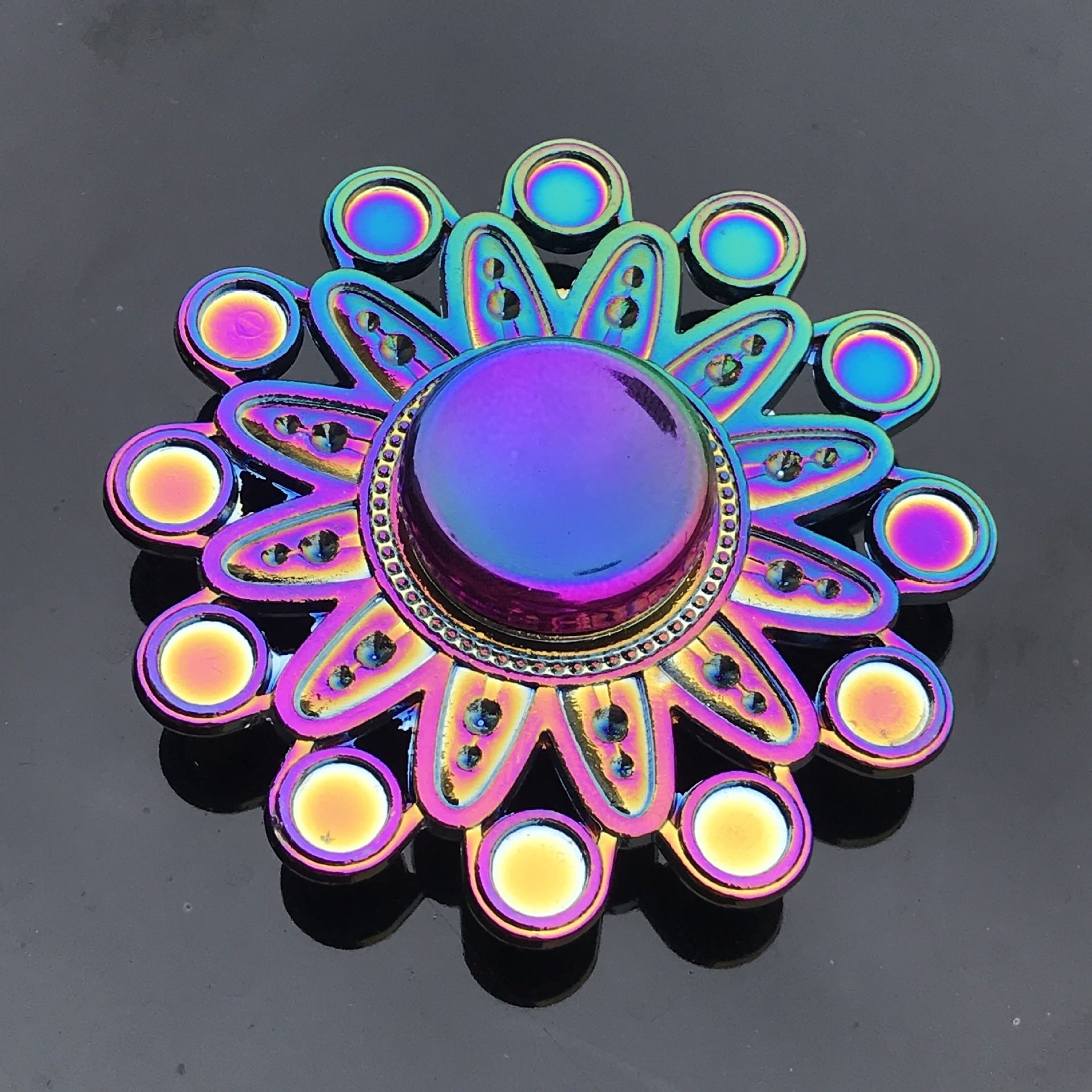 Rainbow Metal Fidget Spinner HighSpeed Hand Spinner For Stress  Anxiety Relief 9
