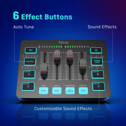 4 Channel Gaming Audio Mixer With XLRRGB Streaming Mixer For Game Voice Podcast  Live Broadcasts SC 3