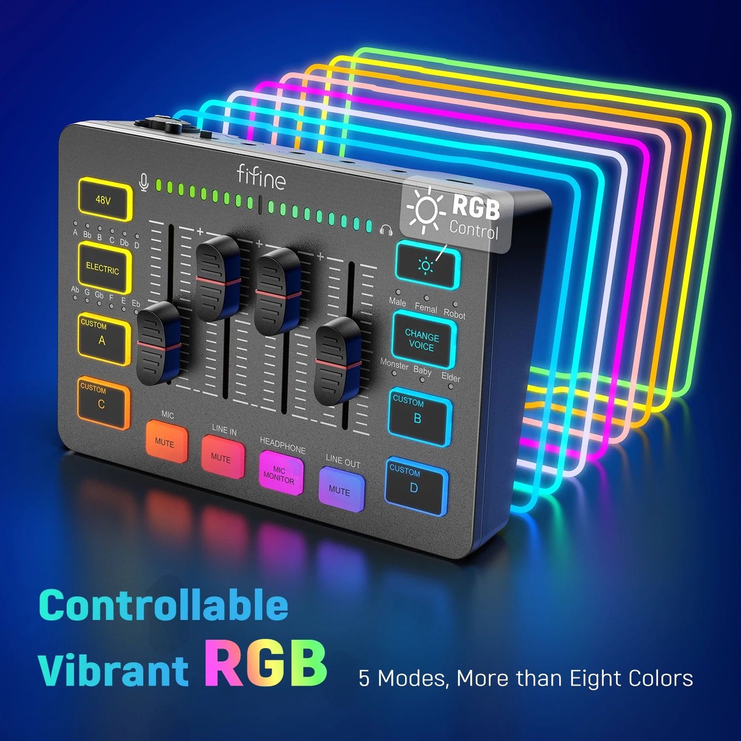 4 Channel Gaming Audio Mixer With XLRRGB Streaming Mixer For Game Voice Podcast  Live Broadcasts SC 5