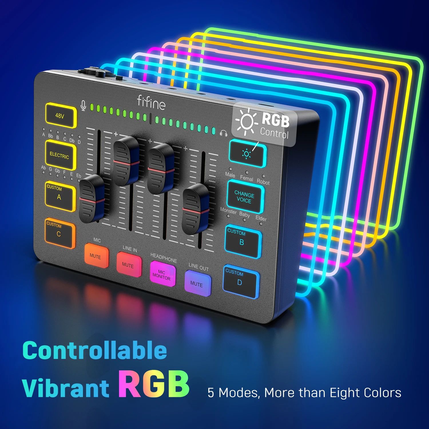 4 Channel Gaming Audio Mixer With XLRRGB Streaming Mixer For Game Voice Podcast  Live Broadcasts SC 5