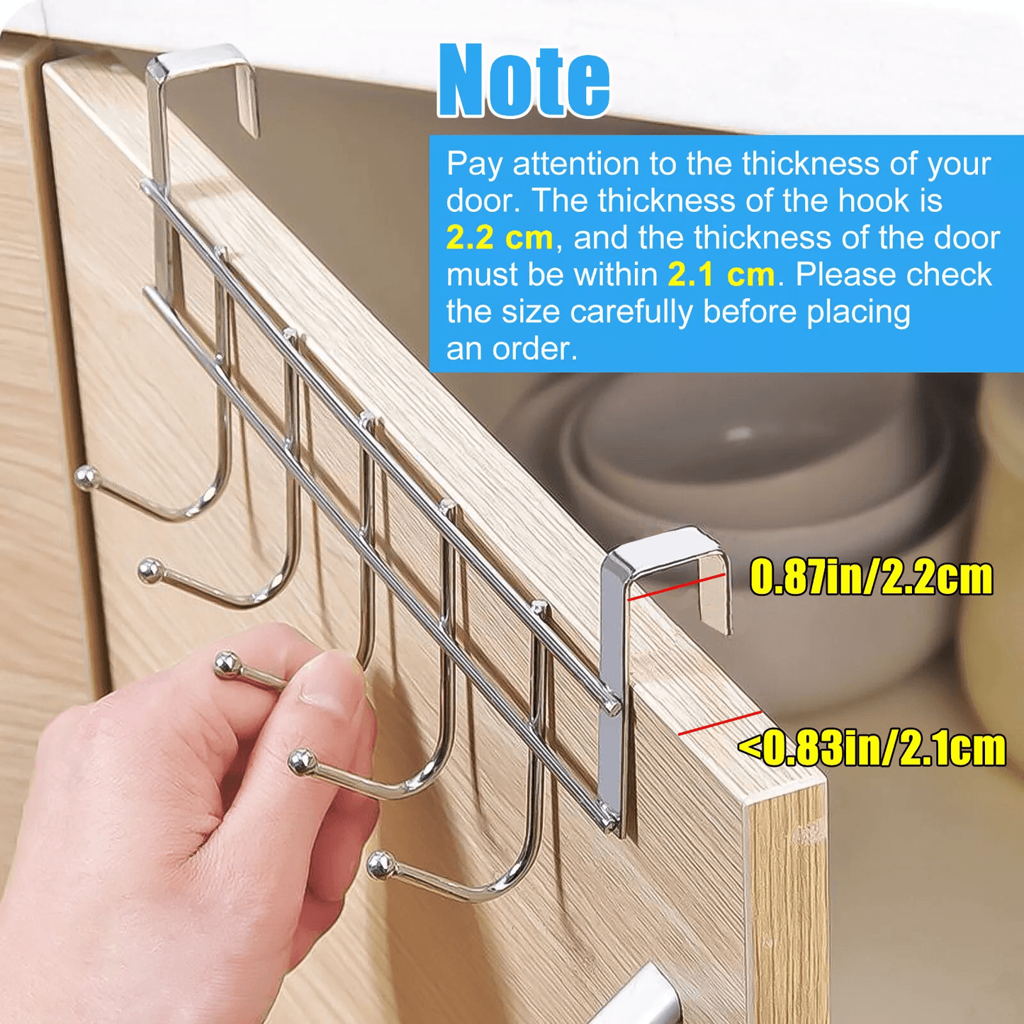 Over The Door 5 Hooks Rack Stainless Steel Towel Hanger For Clothes Coats Hats Ideal For Home Bathr 7