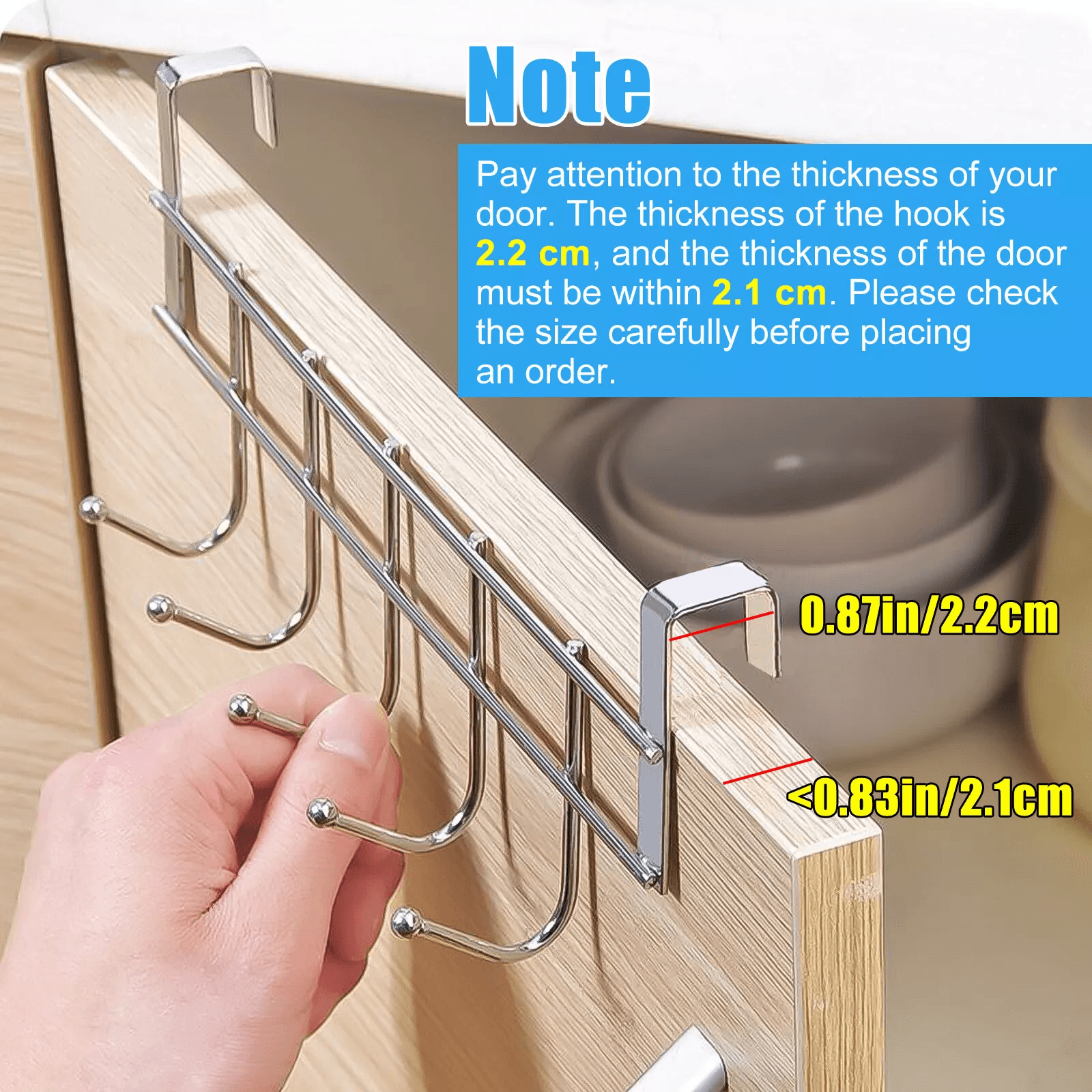 Over The Door 5 Hooks Rack Stainless Steel Towel Hanger For Clothes Coats Hats Ideal For Home Bathr 7