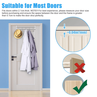 Over The Door 5 Hooks Rack Stainless Steel Towel Hanger For Clothes Coats Hats Ideal For Home Bathr 6