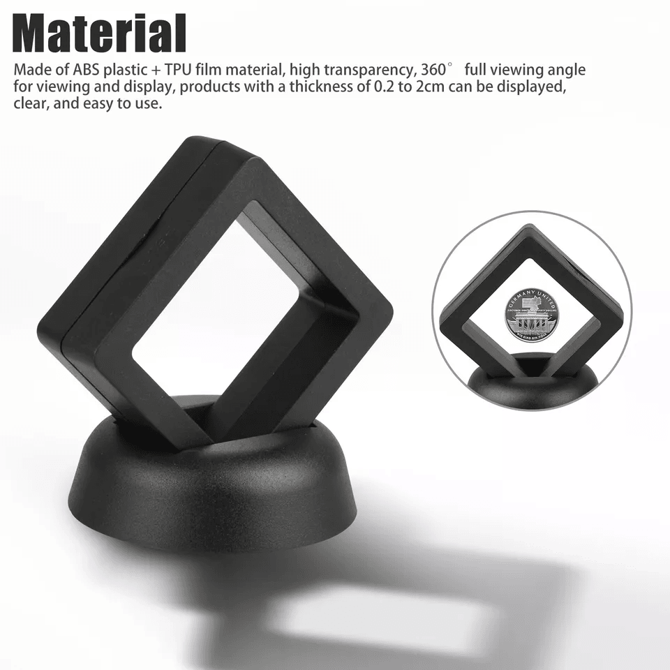 3D Floating Coin Display Frame Stand Holder Case Box Transparent Showcase For Jewelry Challenge Coi 1