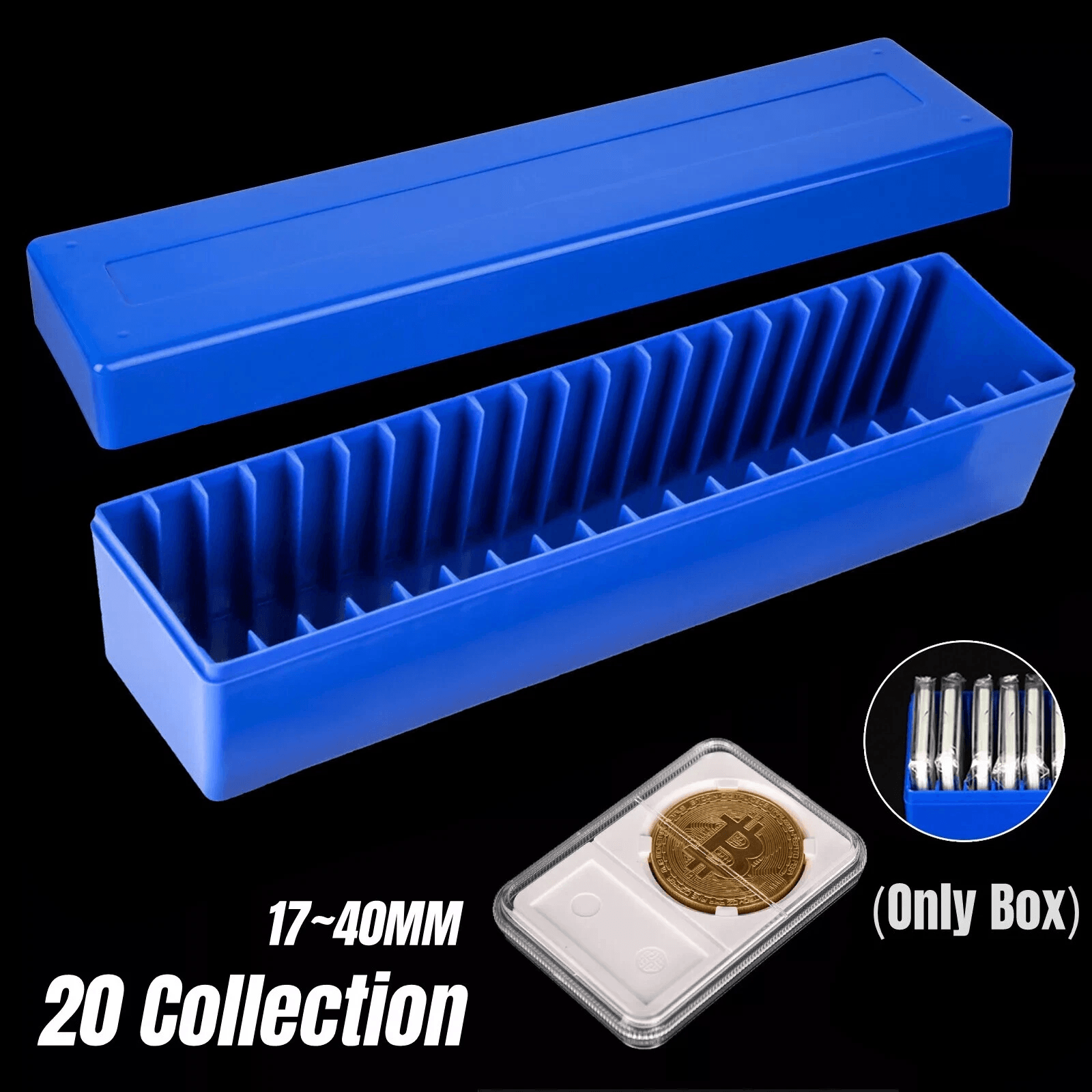 Coin Storage Box for 20 PCGS NGC ANACS Slabs, Collector Display Case Holder