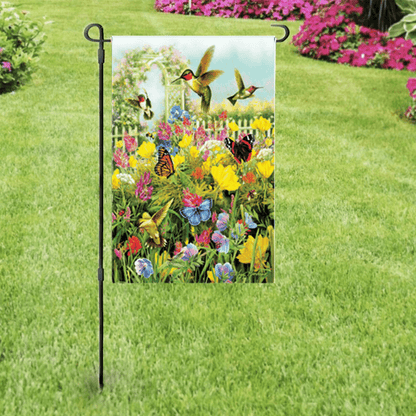 10Pcs White Sublimation Blank Garden Flags Polyester DIY Banner For Parade Yard Outdoor Decoration  5