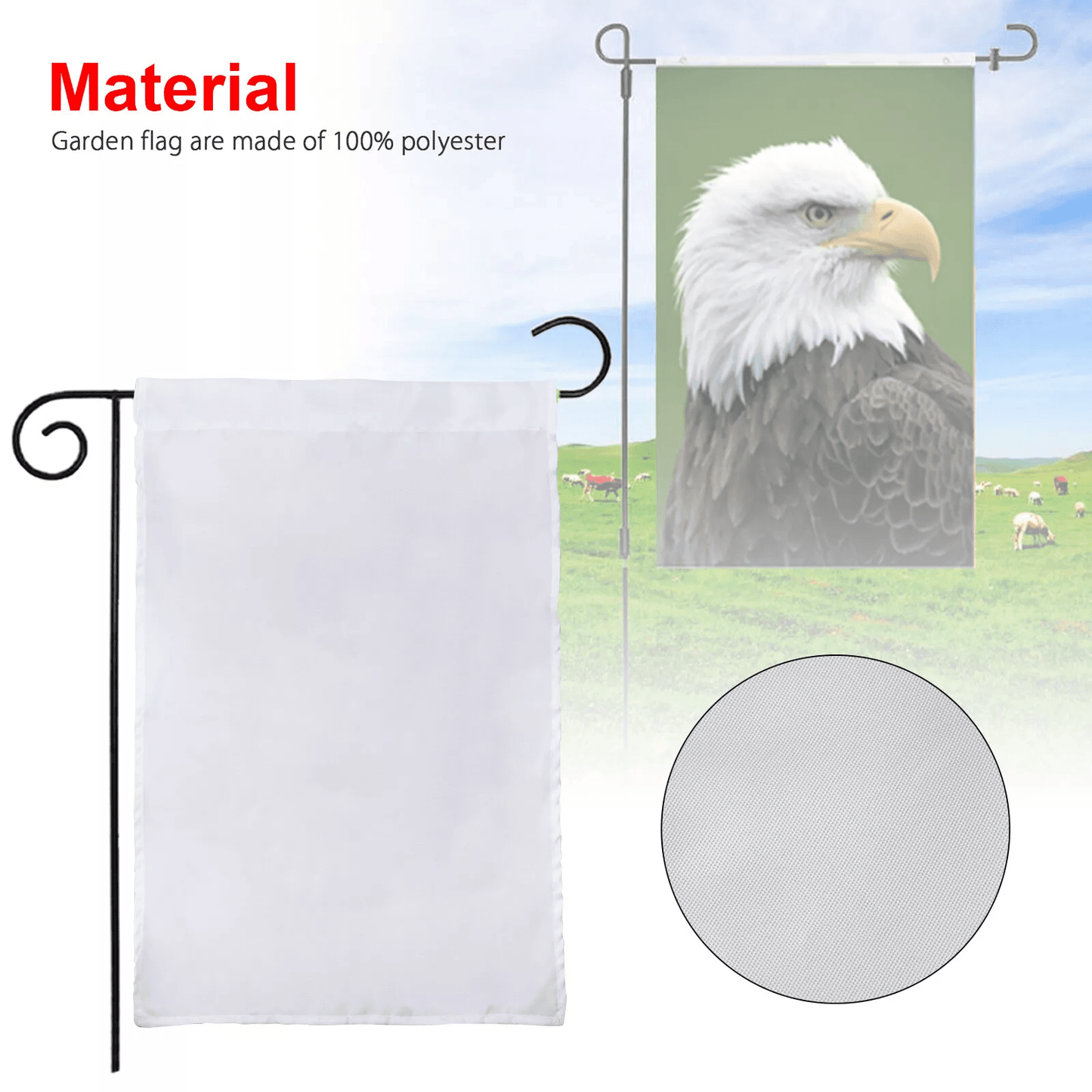 10Pcs White Sublimation Blank Garden Flags Polyester DIY Banner For Parade Yard Outdoor Decoration  1