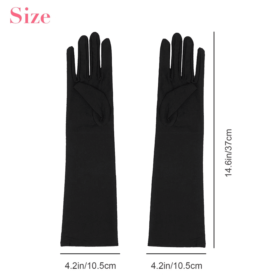 Elegant Women Satin Long Gloves Opera Wedding Bridal Evening Party  Prom Costume Gloves For Formal  7