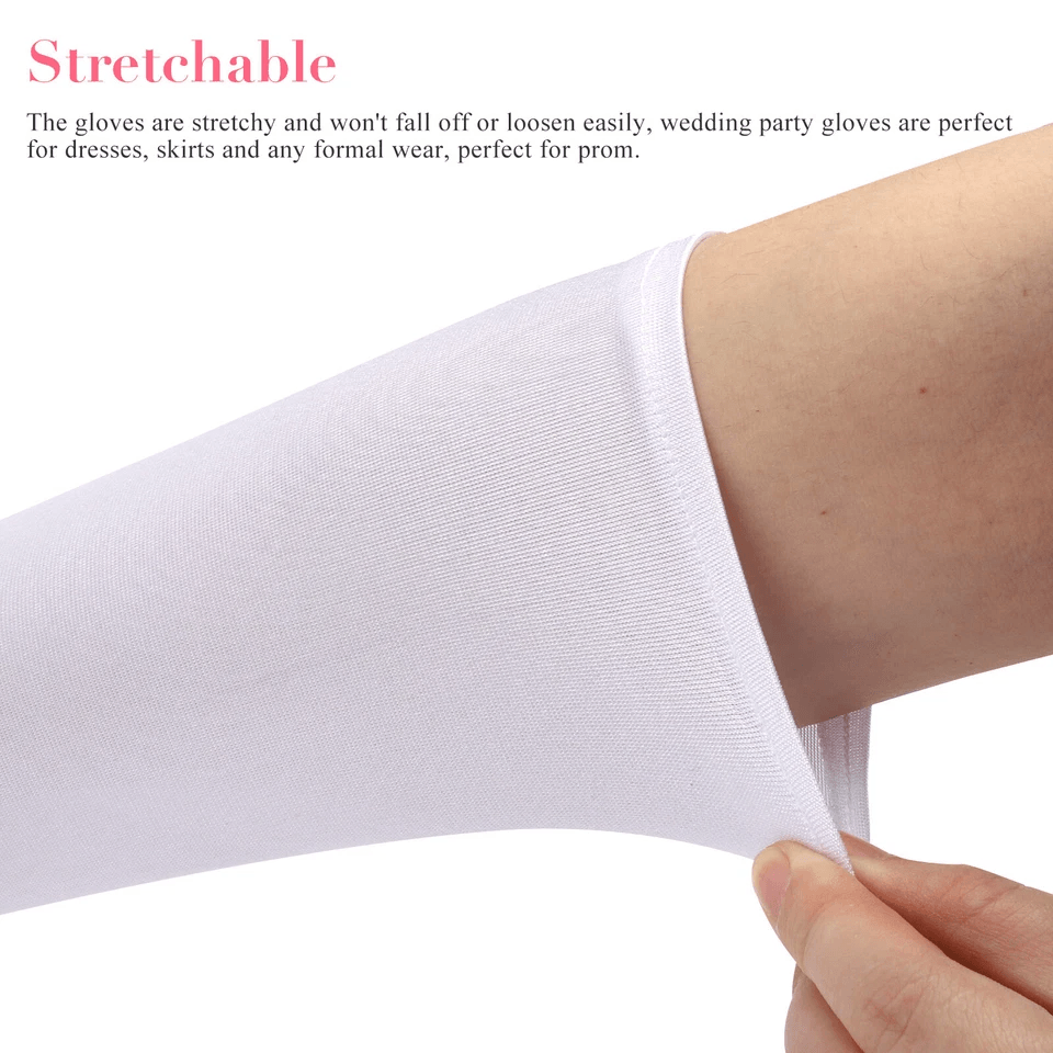 Elegant Women Satin Long Gloves Opera Wedding Bridal Evening Party  Prom Costume Gloves For Formal  5