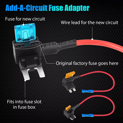 Car AddaCircuit Fuse Adapter Kit Standard  Mini Blade Fuse Holders For Automotive Electrical Access 4