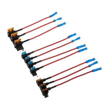 Car Add-a-Circuit Fuse Adapter Kit, Standard & Mini Blade Fuse Holders for Automotive Electrical Accessories