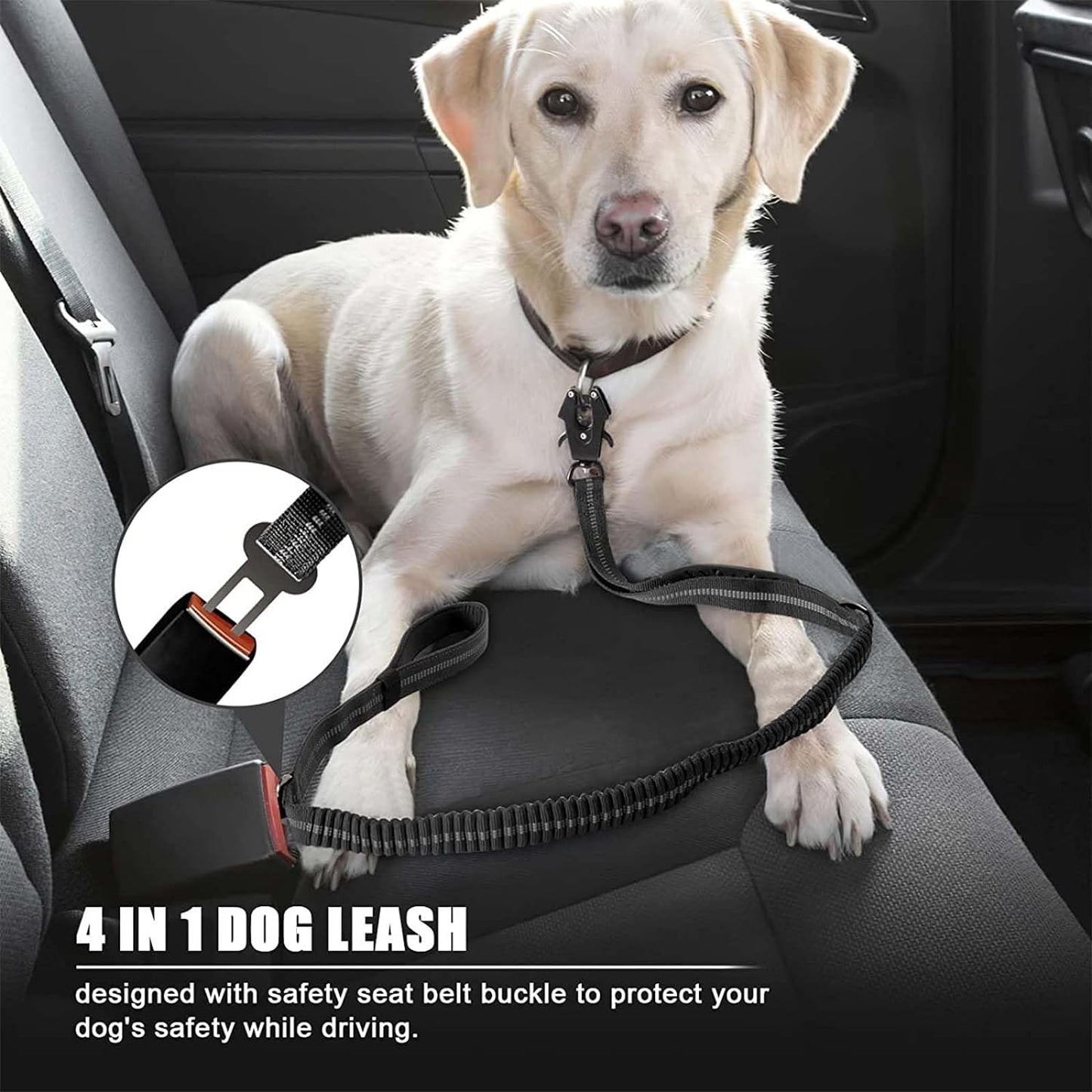 Heavy Duty Tactical Dog Leash Reflective ShockAbsorbing Bungee Leash for Large Dogs  NoPull  C